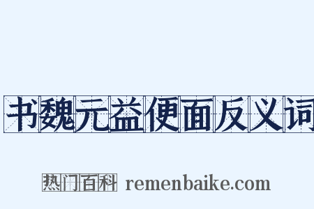 书魏元益便面反义词是什么意思的图片